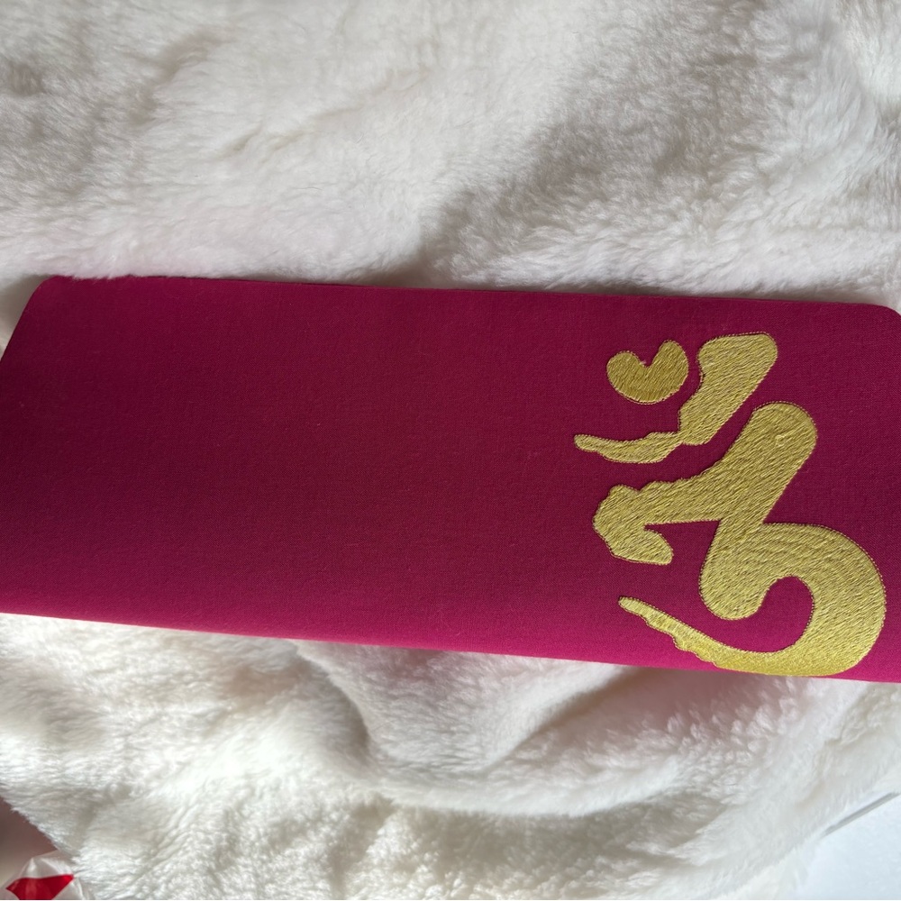 NWT Sir Alistair Rai Pink and Gold Clutch